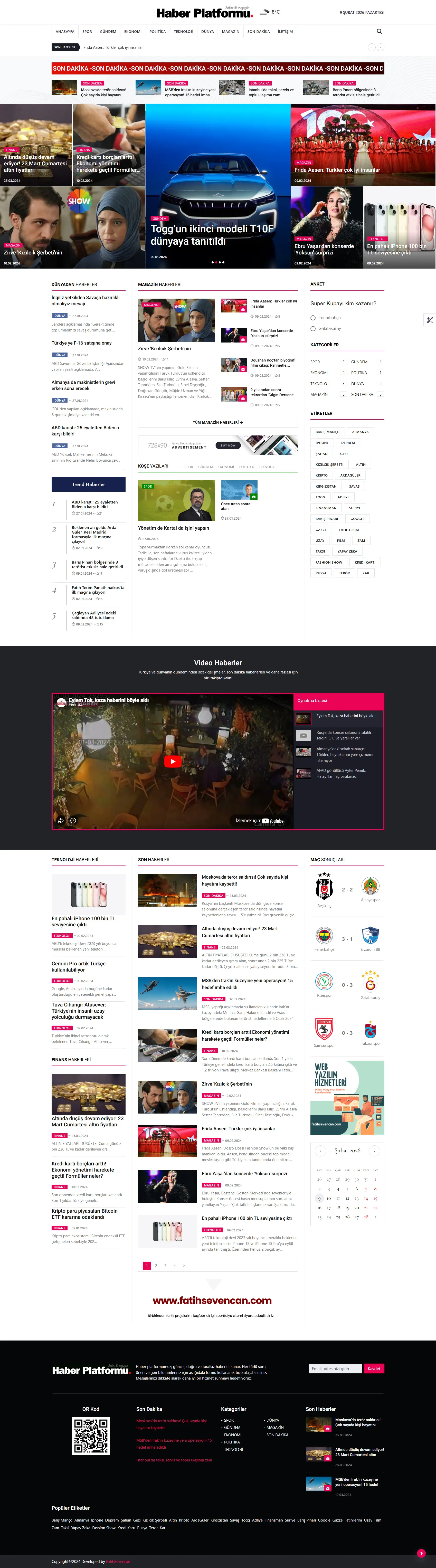 Haber sektöründen kurumsal site
