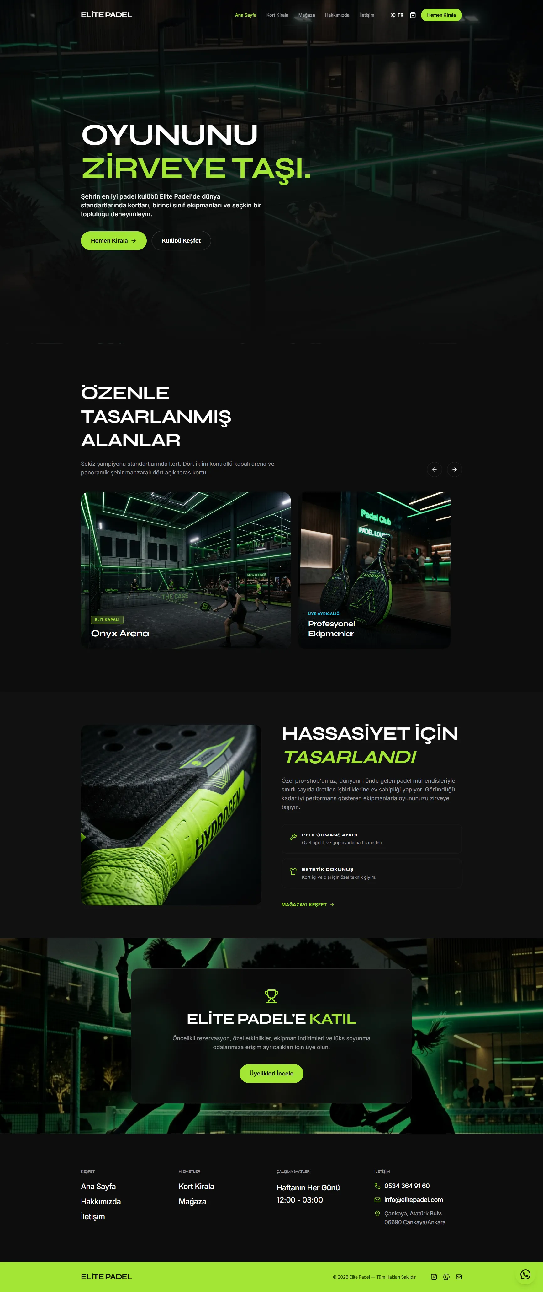 Spor sektöründen kurumsal site